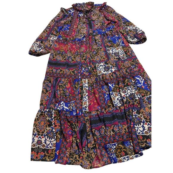 Julia Jordan Dress Multicolored Midi Size 8 Tiered NWT - Picture 13 of 14
